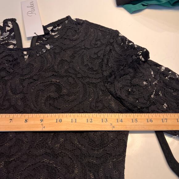 NWT PARKER Illusion Lace Sheath Tulip Hem Dress Size Small - Picture 8 of 10
